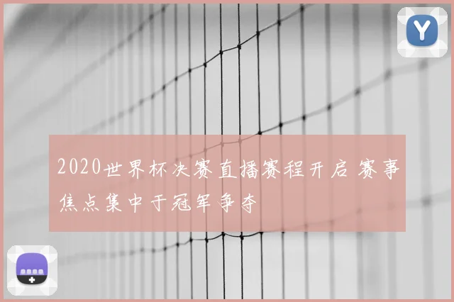 2020世界杯决赛直播赛程开启 赛事焦点集中于冠军争夺